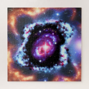 Puzzle Objets rose cosmique violet et bleu dans l'espace