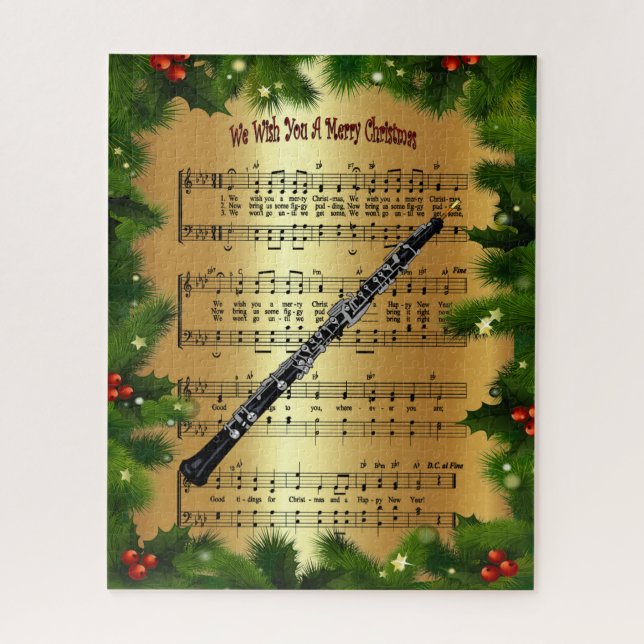 Puzzle Oboe ~ "Nous Vous Souhaitons Un Joyeux Noël" ~ (Vertical)