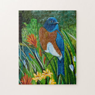 Puzzle occidental d'oiseau bleu
