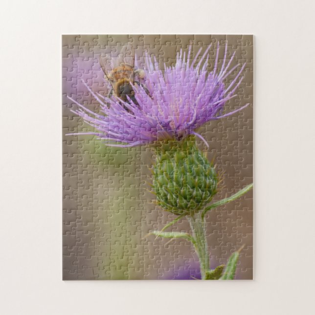 Puzzle Occupé Abee Enterré Dans Une Photo De Fleur De Cha (Vertical)