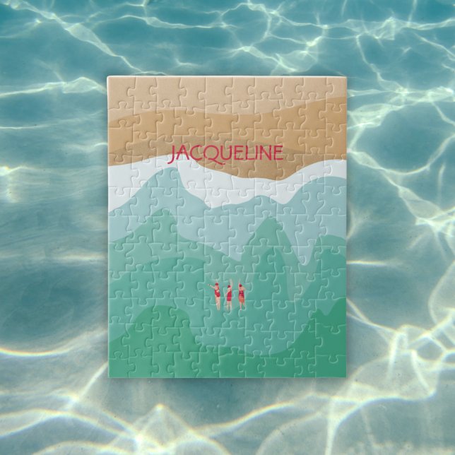 Puzzle Océan sauvage minimaliste rétro personnalisé (Créateur téléchargé)