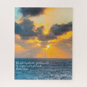 Puzzle Ocean Sunrise, Verse de Psaume 118:24
