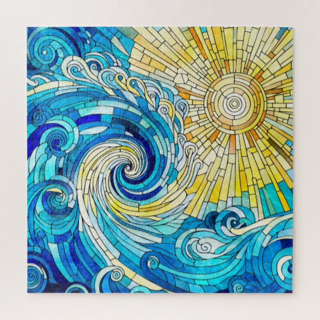 Puzzle Ocean Wave Sun mosaïque art (Vertical)