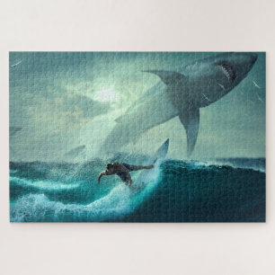 Puzzle océanique Requin et Surfeur