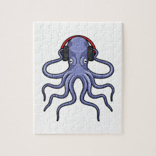 Puzzle Octopus en musique avec casque
