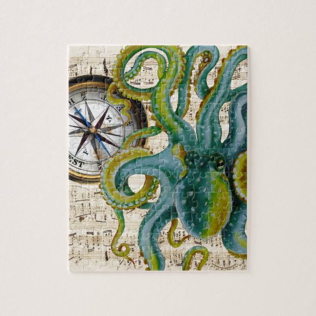 Puzzle Octopus Tentacles Compass Music (Vertical)