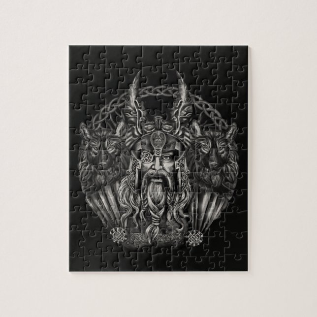 Puzzle Odin et ses loups Geri et Freki (Vertical)