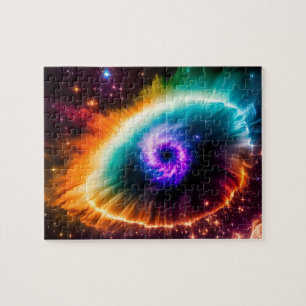Puzzle Oeil pourpre cosmique dans le ciel nocturne de l'e