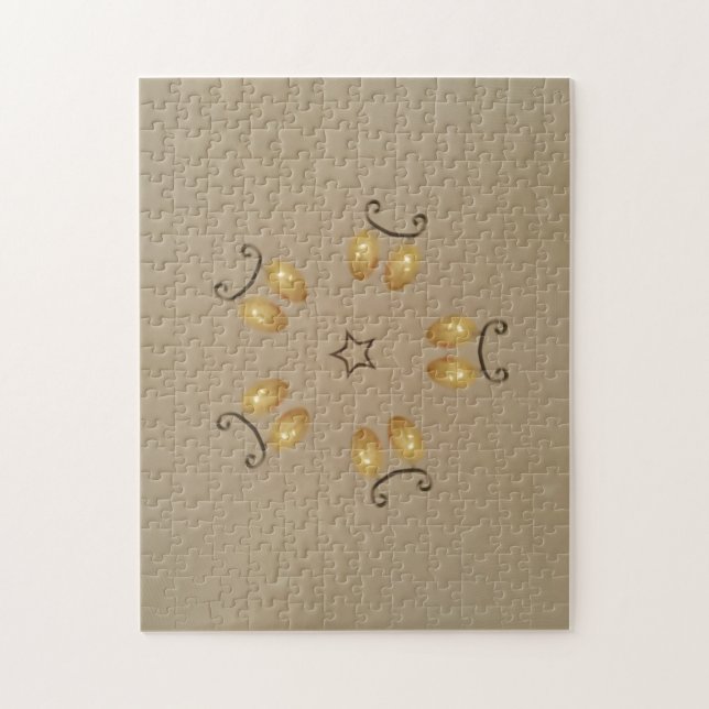 Puzzle Oeuf Jaune Doré Motif OEufs de Pâques Beige rustiq (Vertical)