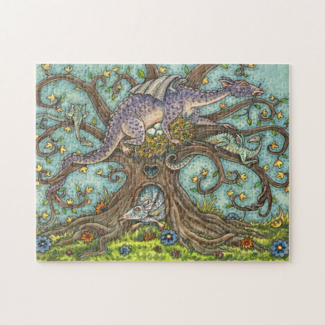 PUZZLE OEUFS DE DRAGON, FAUTEUILS MÉDIÉVAUX, ART FOLK IMA (Horizontal)