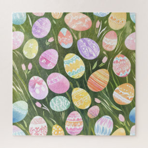 Puzzle Œufs de Pâques pastel   Belle aquarelle de printem