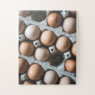 Puzzle OEufs de poulet frais de ferme en carton