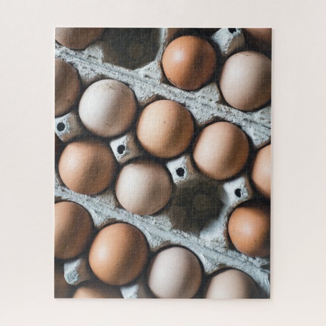 Puzzle OEufs de poulet frais en carton au marché (Vertical)