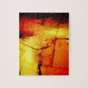 Puzzle Oeuvre Abstraite Rouge Jaune Moderne