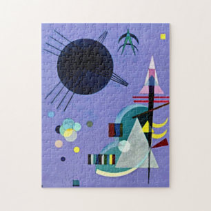 Puzzle OEuvre abstraite violette-verte colorée