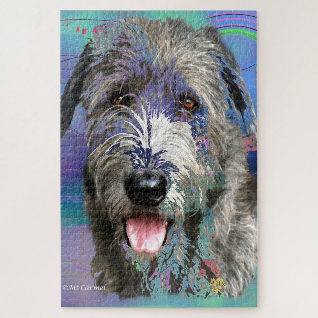 Puzzle Oeuvre colorée irlandaise Wolfhound (Vertical)
