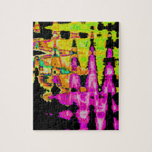 Puzzle Oeuvre d'aquarelle unique : violet, noir et chaux