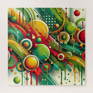 Puzzle Œuvre d'art abstrait dynamique avec des cercles co