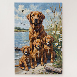 Puzzle Œuvre d'art de marais avec Retriever de la baie de