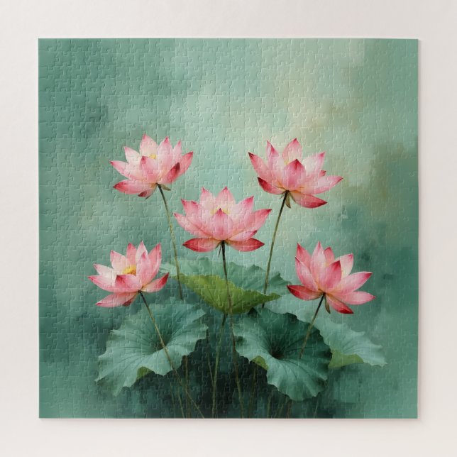 Puzzle Œuvre d'art Lotus Rose  (Vertical)