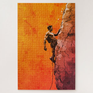Puzzle Œuvre d'art murale représentant un grimpeur audaci
