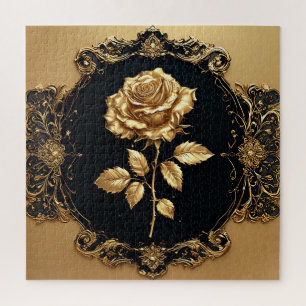 Puzzle Œuvre d'art Rose Dorée avec Élément Décoratif Orné