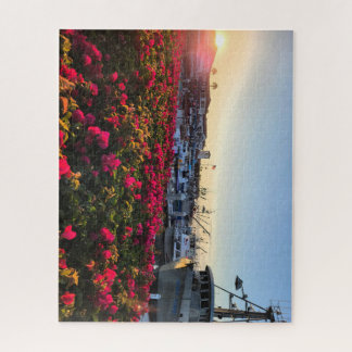 puzzle of fishing boats in a harbour