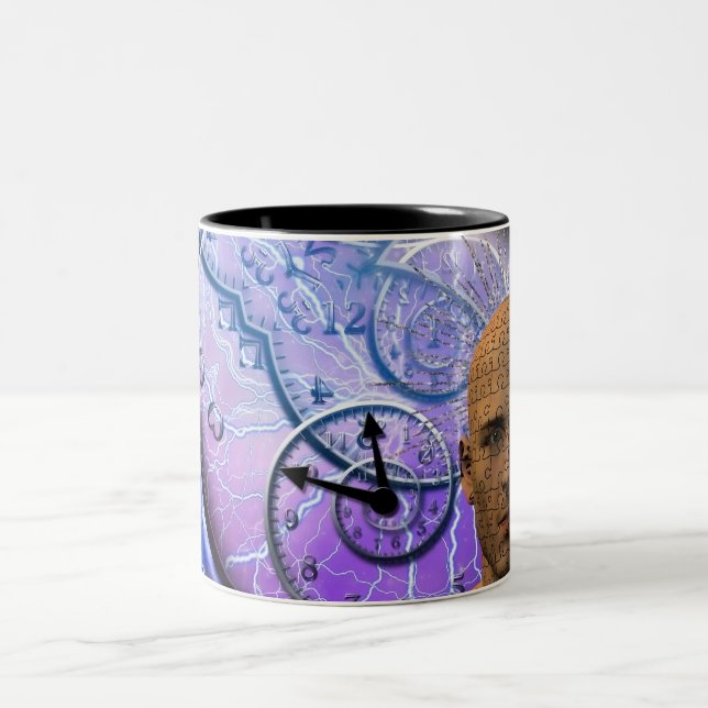 Puzzle of time Two-Tone coffee mug (Center)