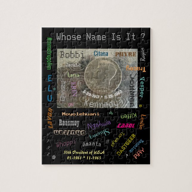 Puzzle of Unisex Names and Gift Box, mmetropolim (Vertical)