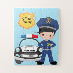 Puzzle Officier de police personnalisé et voiture de pat