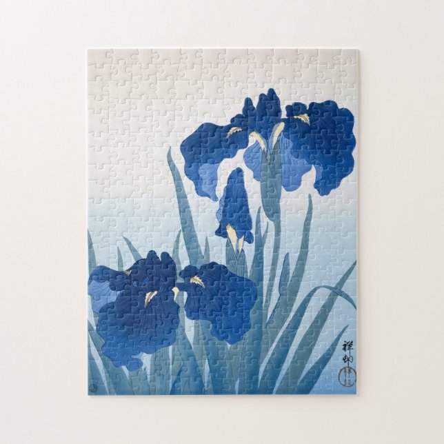 Puzzle Ohara Koson, Blue Irises - Art Japonais (Vertical)