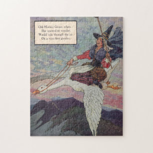 Puzzle oie de mère des années 1920 montant son oie géante