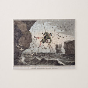 Puzzle Oiseau attrapant d'en haut, gravé par Matthew Dub