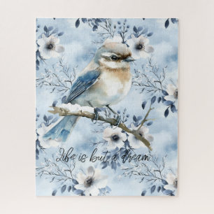 Puzzle Oiseau bleu sur une branche d'arbre