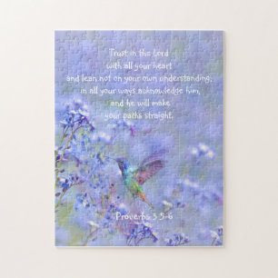 Puzzle Oiseau de mer Jardin bleu Floral BibleÉcriture