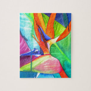 Puzzle Oiseau du Paradis Strelitzia fleur art tropical