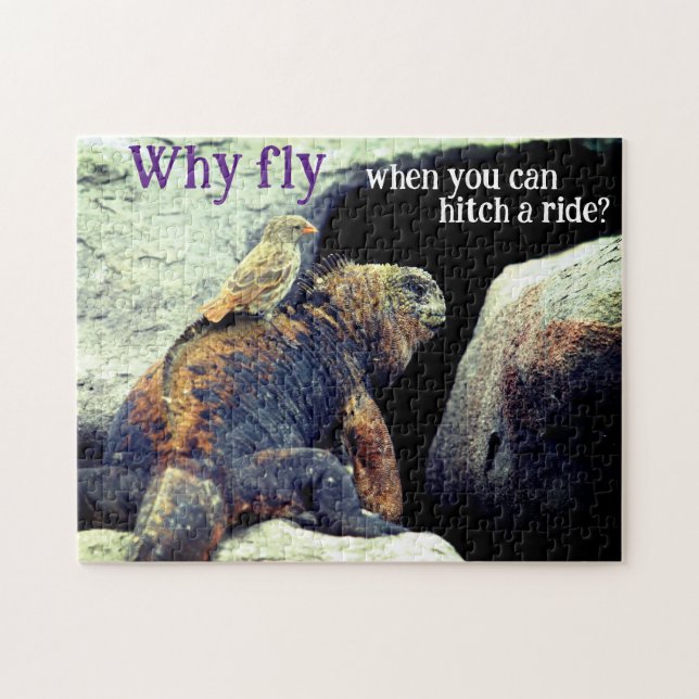 Puzzle Oiseau et Iguana marine (Horizontal)