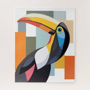 Puzzle Oiseau Toucan aux couleurs géométriques