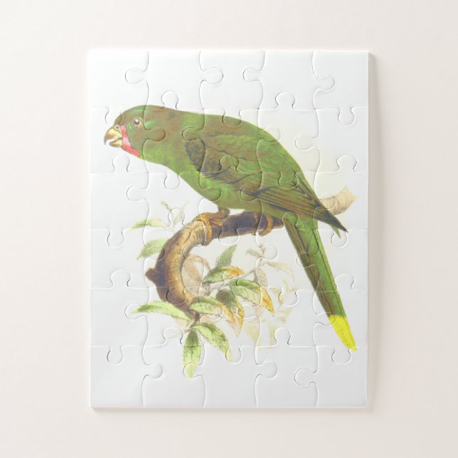 Puzzle Oiseau vert ressemblant à un perroquet perché sur  (Vertical)