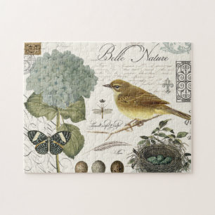 Puzzle oiseau vintage et nid