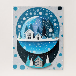 Puzzle Oiseaux bleus d'hiver en amour Mariage de Noël