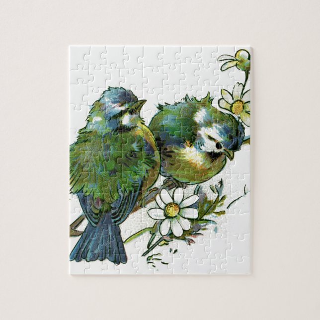 Puzzle Oiseaux bleus vintages (Vertical)