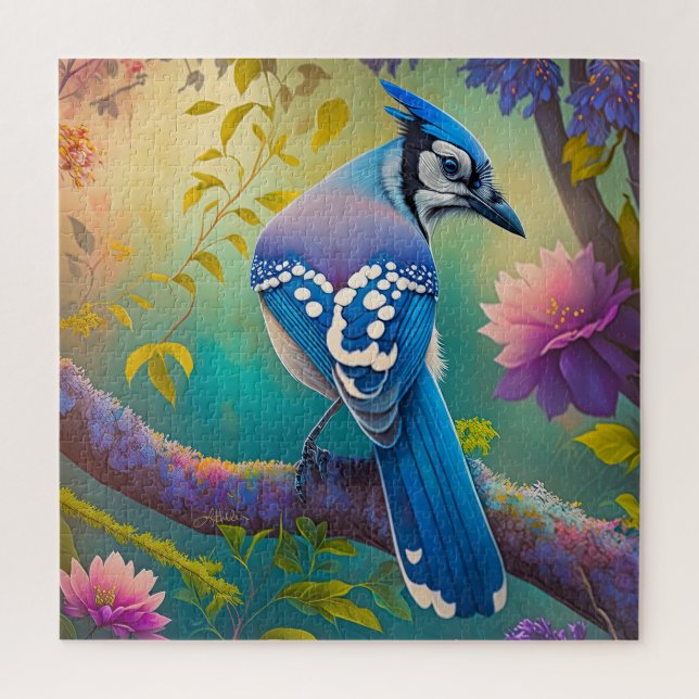 Puzzle Oiseaux d'Imaginaire Jay bleu (Vertical)