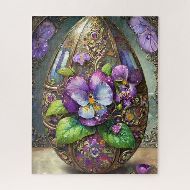 Puzzle Oiseaux en fleurs Pied violets Fleur sauvage Oeuf  (Vertical)