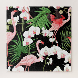 Puzzle Oiseaux Plante tropicaux Illustration colorée