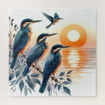 Oiseaux sur une branche regardant la mer