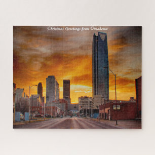 Puzzle Oklahoma Skyline. voeux de Noël