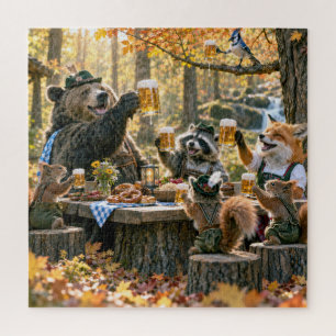 Puzzle Oktoberfest dans la forêt avec la faune