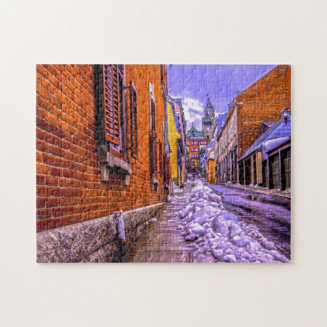 Puzzle Old City Rue Québec. (Horizontal)