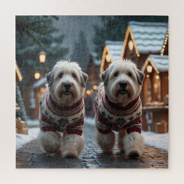 Puzzle Old English Sheepdogs Christmas Snow Holiday (Vertical)